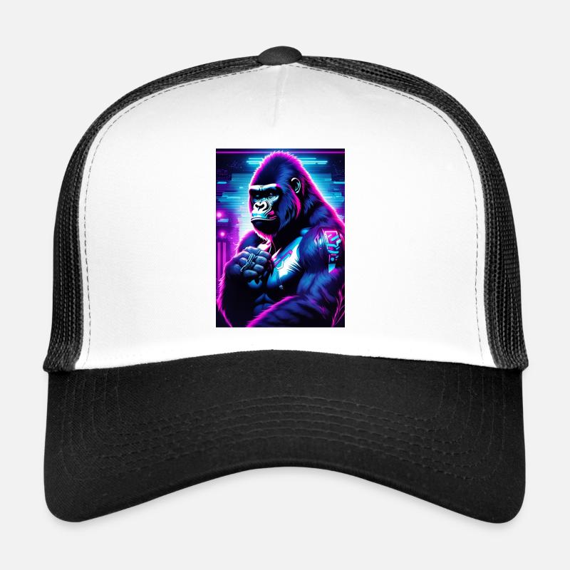 Neon Gorilla im CyberpunkStil Trucker Cap