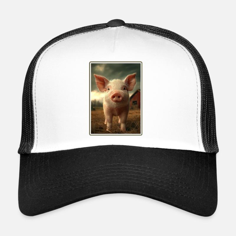 Schweine Schwein - Trucker Cap - Weiß/Schwarz