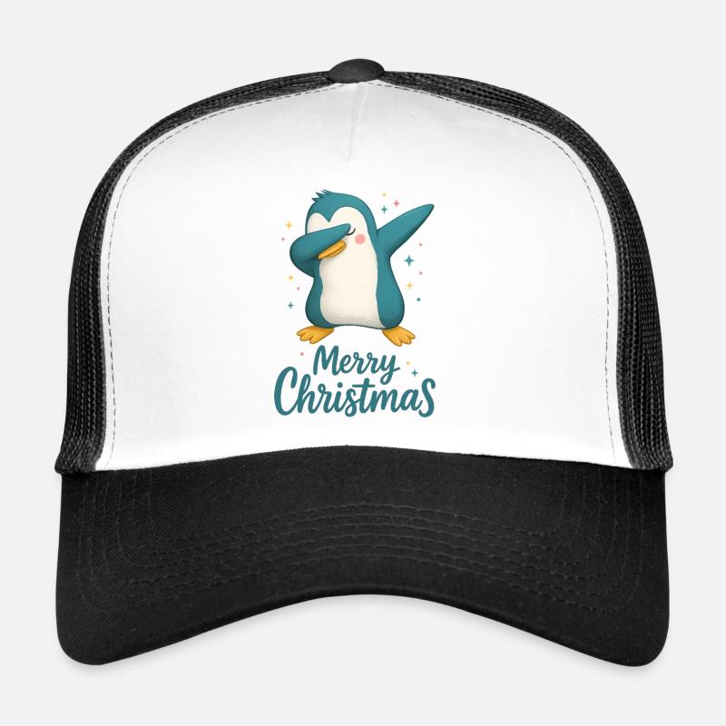 Dabbing Pinguin Merry Christmas Design Trucker Cap