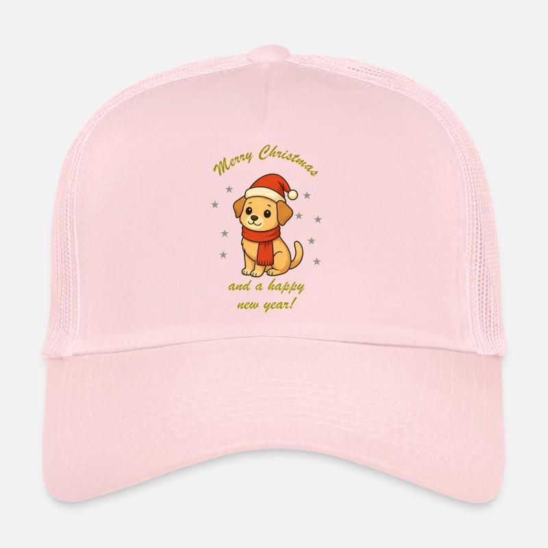 Chien de Noël avec écharpe Casquette trucker