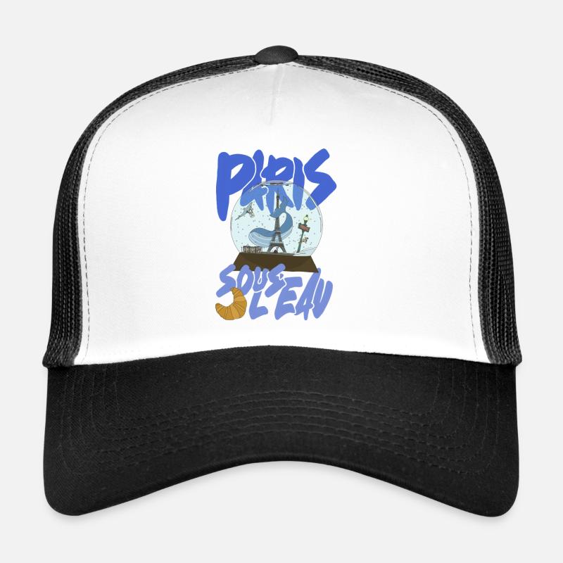 Paris Snowglobe Bleu - icône Eiffel Casquette trucker 