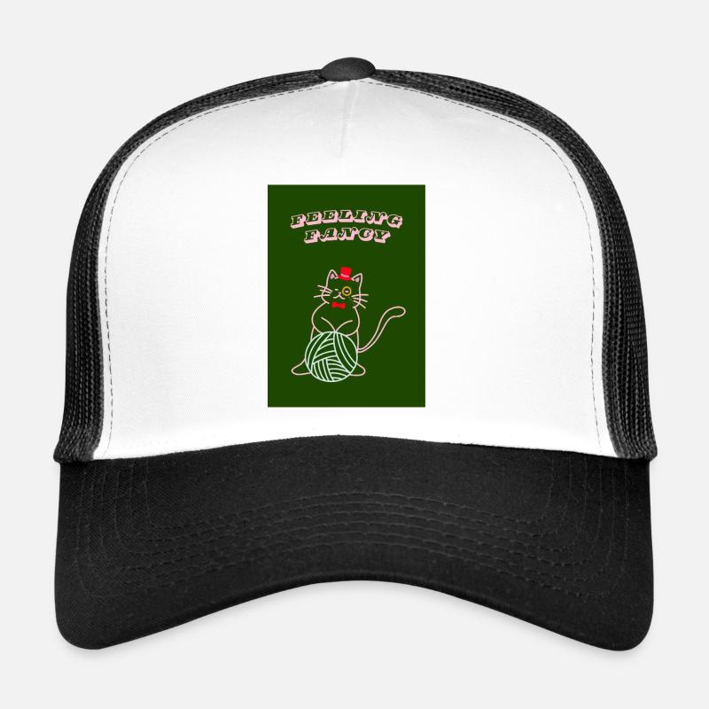 Chat qui se sent chic - Casquette trucker  - blanc/noir