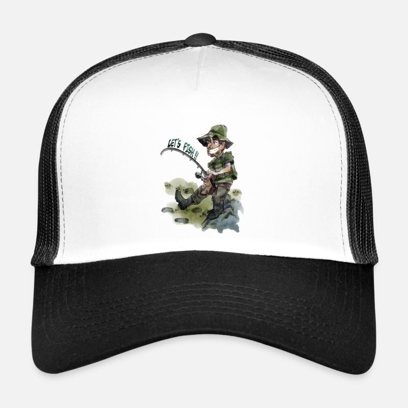 LET'S FISH - Trucker Cap - white/black