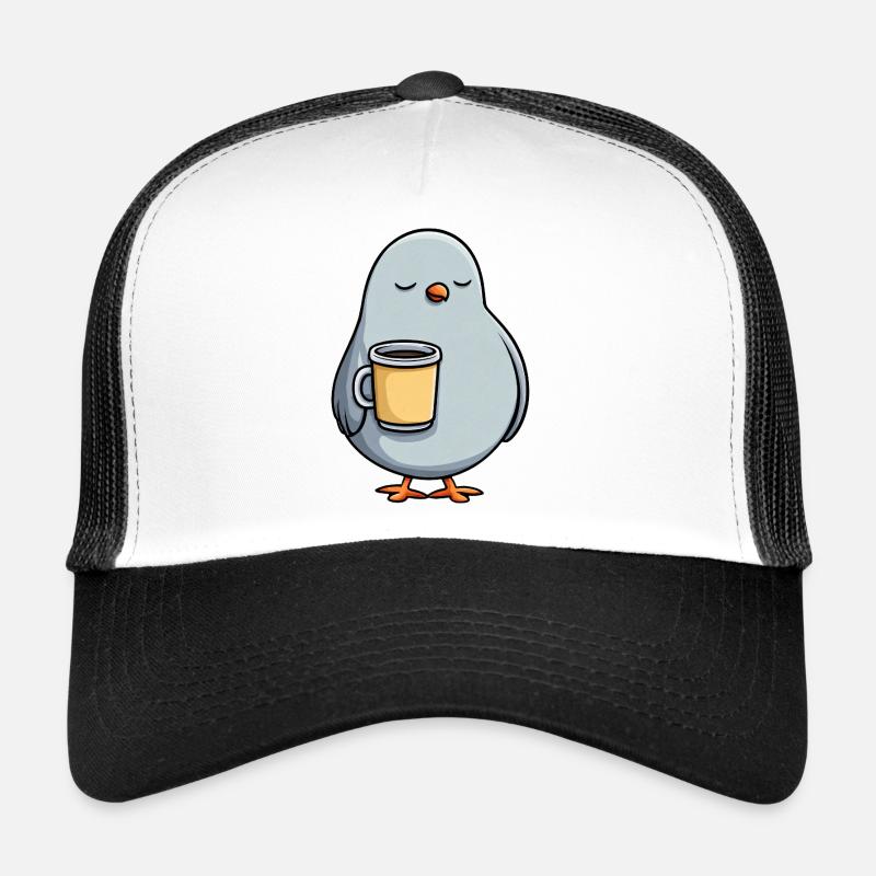 Tauben-Latte-Kuschel - Trucker Cap - Weiß/Schwarz