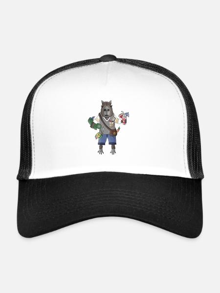 Mode Chill de Capybara - Casquette trucker  - blanc/noir - Devant