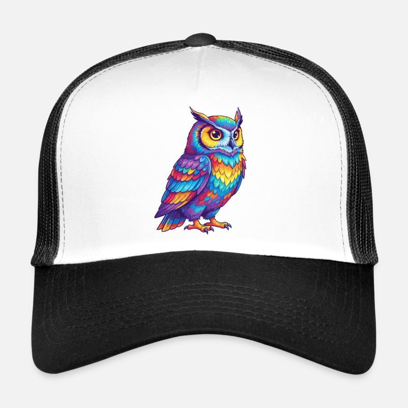 Bunte Eulen-Regenbogen-Pop-Art-Aquarell Trucker Cap