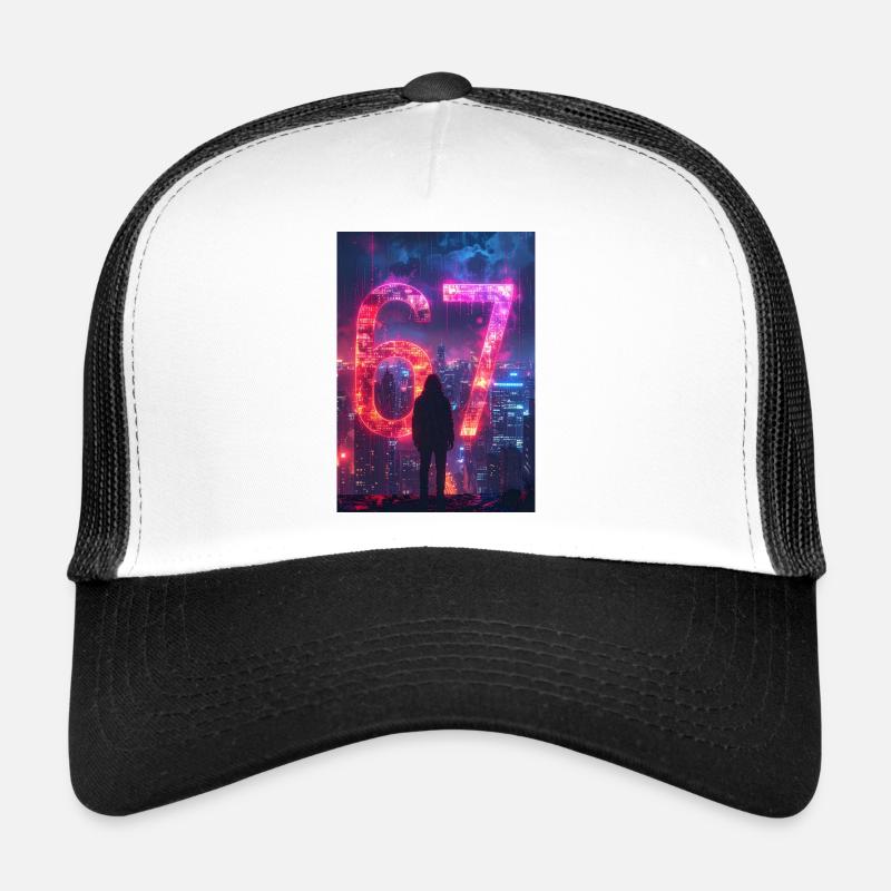 6 7 Conception - Casquette trucker - blanc/noir