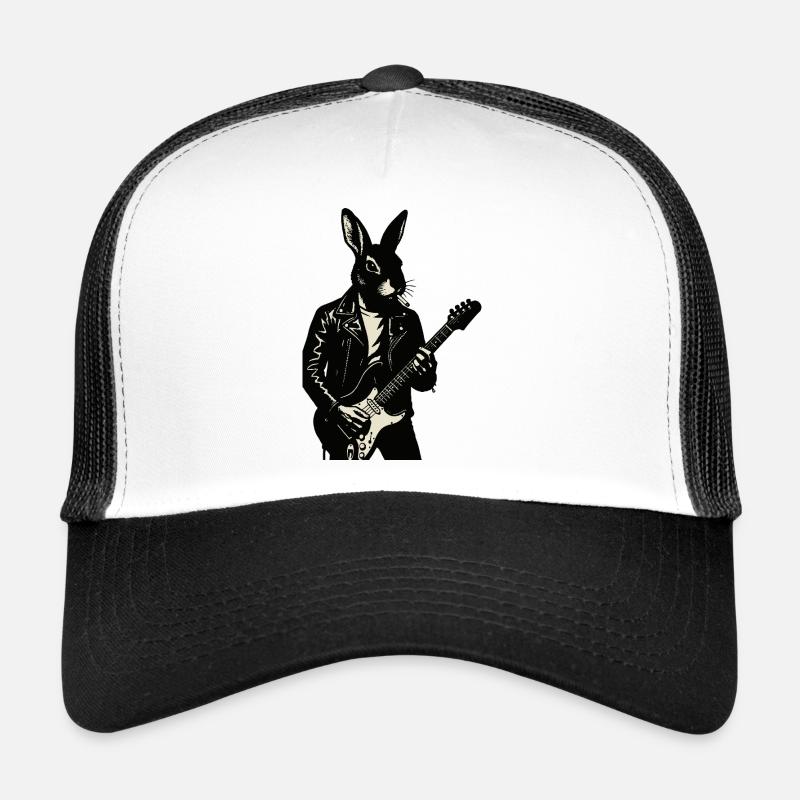 Rabbit in Leather joue de la guitare Casquette trucker 