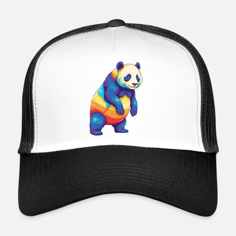 Aquarelle colorée panda arc-en-ciel Pop Art Casquette trucker 