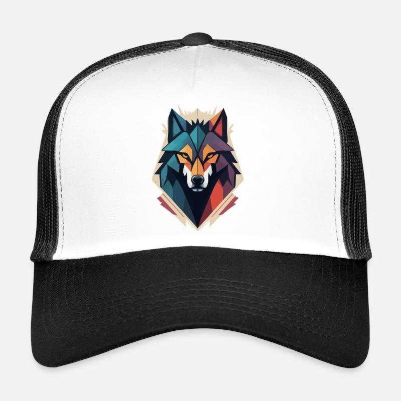 Tête de loup géométrique Casquette trucker