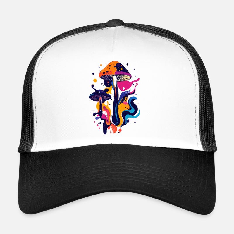 Motif de champignons psychédéliques fantastiques LSD PSY Champignons Casquette trucker 