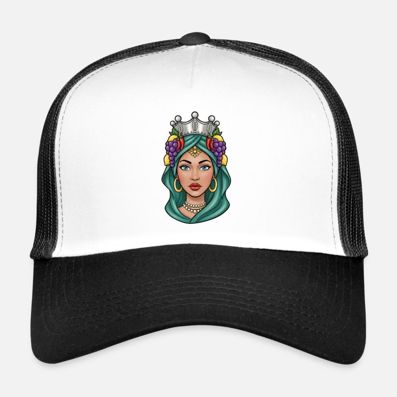 Chef de la Sicile Maure Sicile - Casquette trucker  - blanc/noir