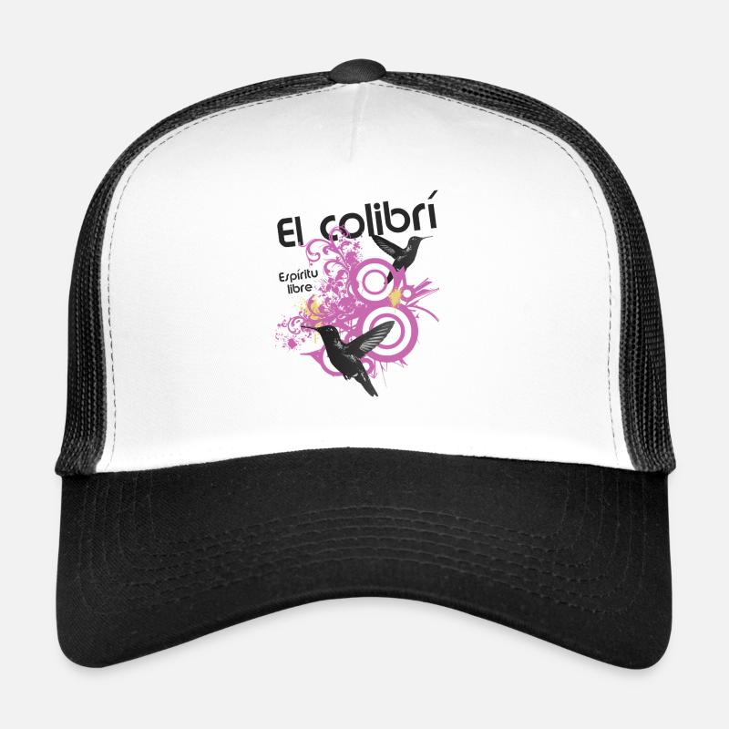 Colibris et volutes violettes Casquette trucker 