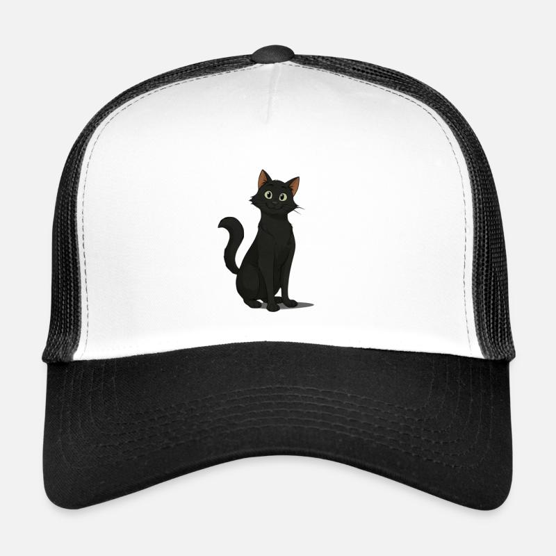 Chat noir espiègle illustration Casquette trucker 