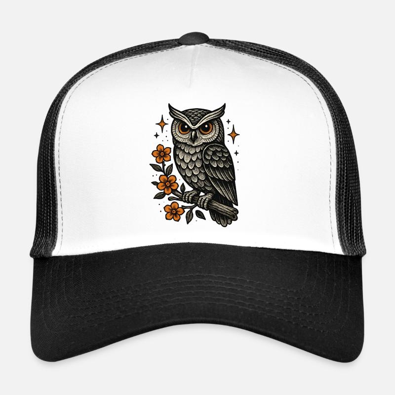 Étoile de la chouette aux fleurs de feu Casquette trucker 
