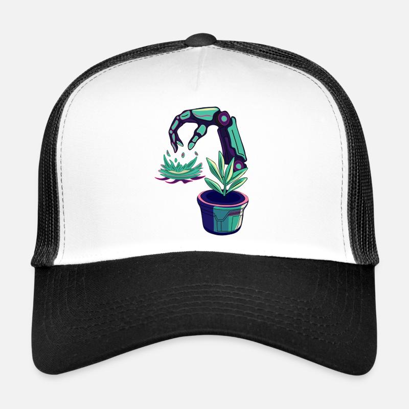 Robots néon - Casquette trucker  - blanc/noir