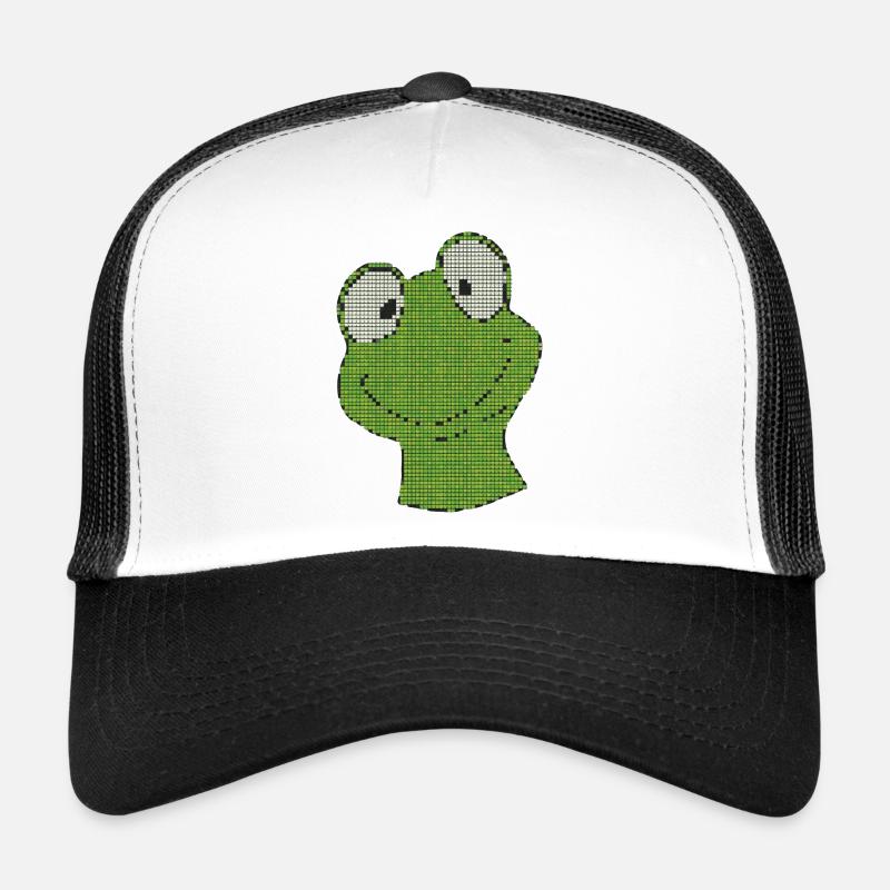 Pixel Frog Pixel Vert Smiley Casquette trucker 