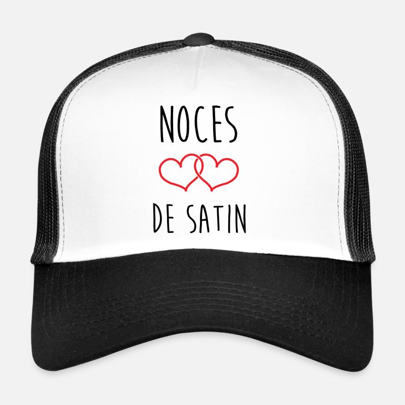 Satin-Hochzeit 24 Jahre Liebe - Trucker Cap - Weiß/Schwarz