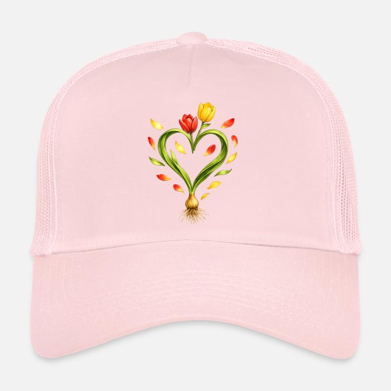 Cœur de tulipe avec un bulbe visible Casquette trucker 