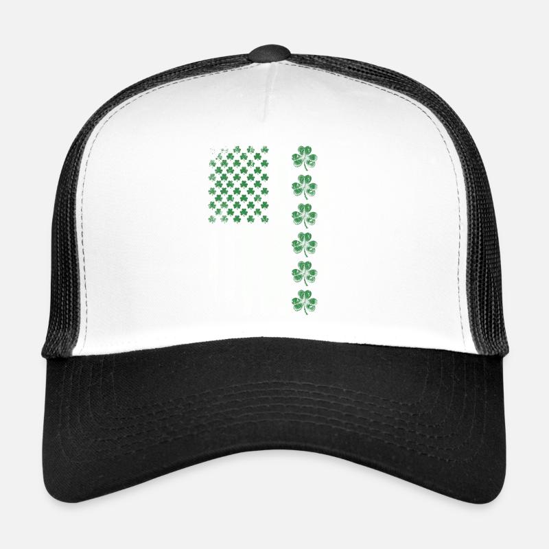 Drapeau irlandais du trèfle américain Casquette trucker 