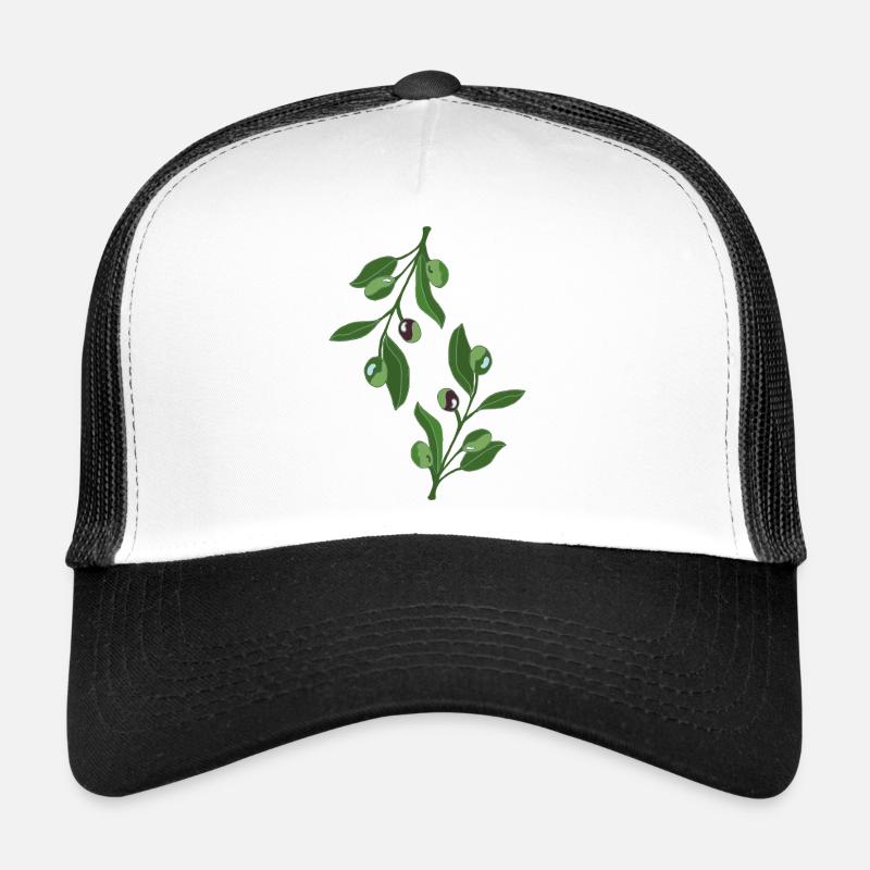 Illustration de la branche d’olivier verte élégante Casquette trucker 
