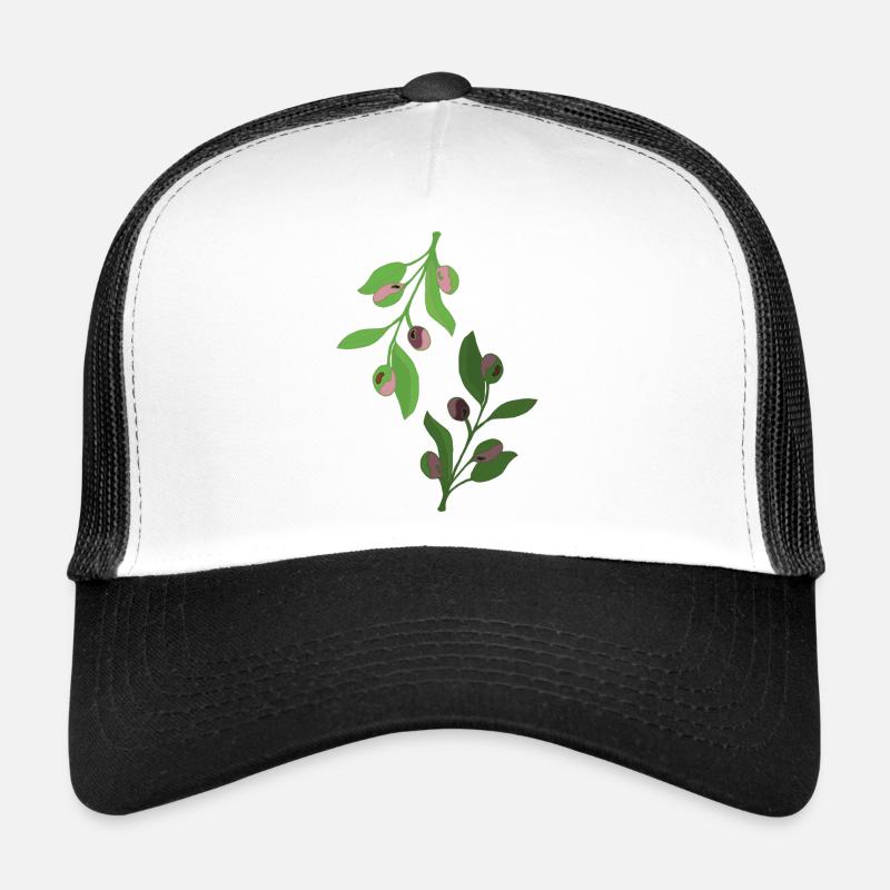 branches d’olivier, vert rose Casquette trucker 