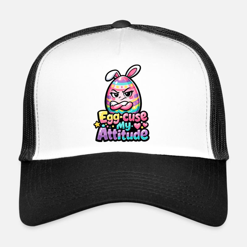 Excuse mon attitude jeu de mots de Pâques Casquette trucker 