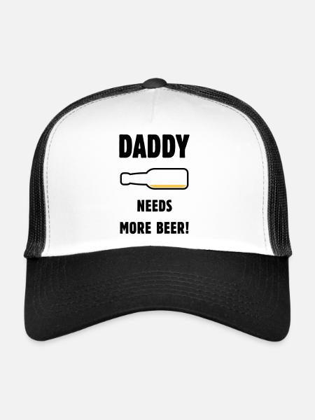 Papa a besoin de plus de bière ! (Papa / Papa / Bière / PUT) - Casquette trucker  - blanc/noir - Devant
