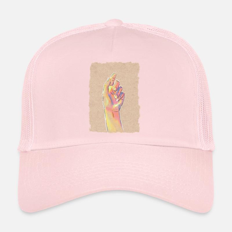 Pastel Rainbow Hand Trucker Cap