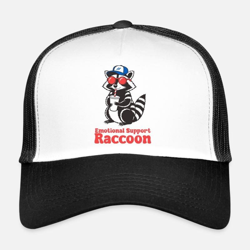 Emotional Support Raccoon  - Trucker Cap - white/black