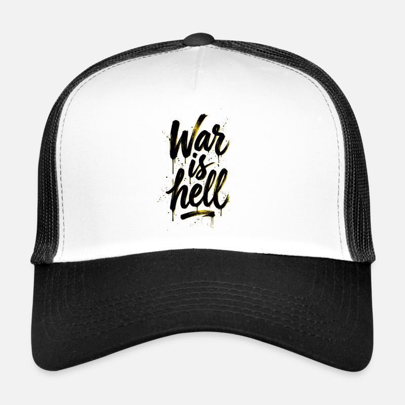 Script Yellow Graffiti Brush sur Black War, c’est l’enfer Casquette trucker 