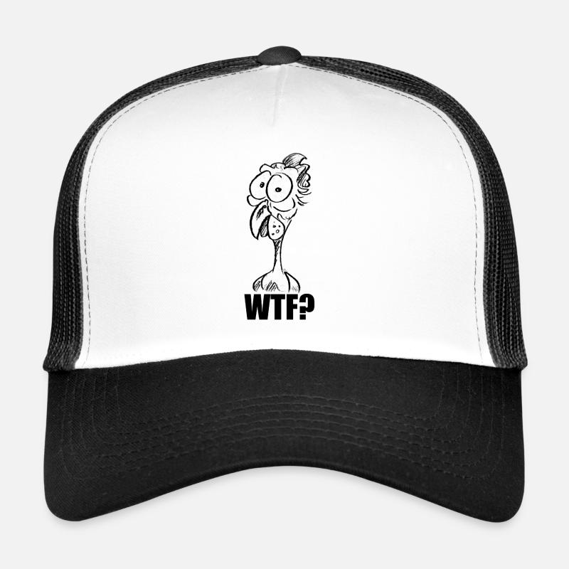 WTF? Chicken Hühnerkopf - Lustiges Comic Meme Trucker Cap