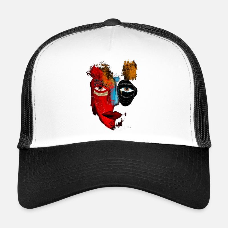 Duale Farbgesichts-Ikonografie - Trucker Cap - Weiß/Schwarz