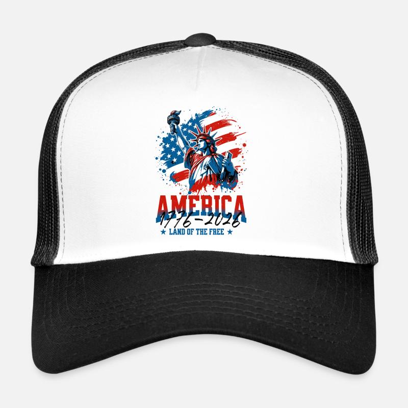 250e, 4e drapeau de la Statue patriotique de la Liberté des États-Unis Casquette trucker 