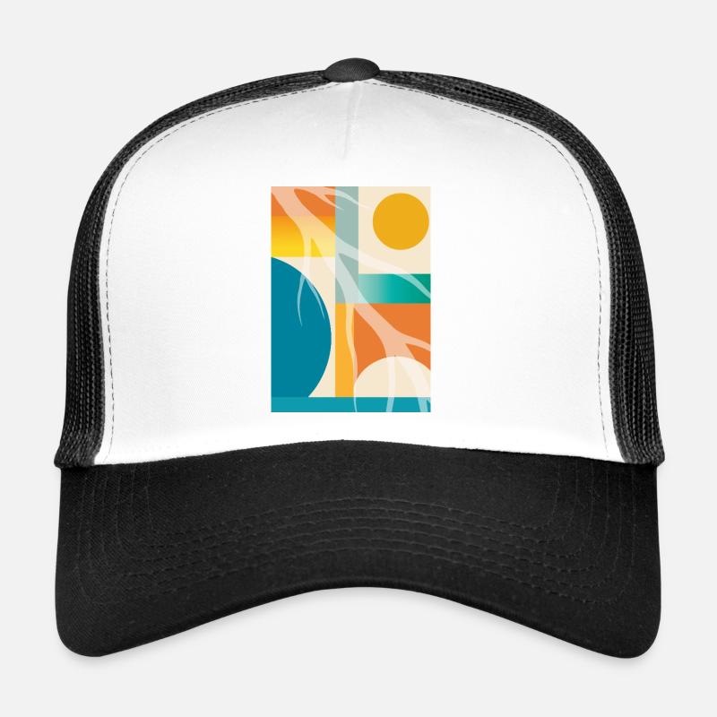 Abstract Geometry with Organic Shapes Retro Trucker Cap
