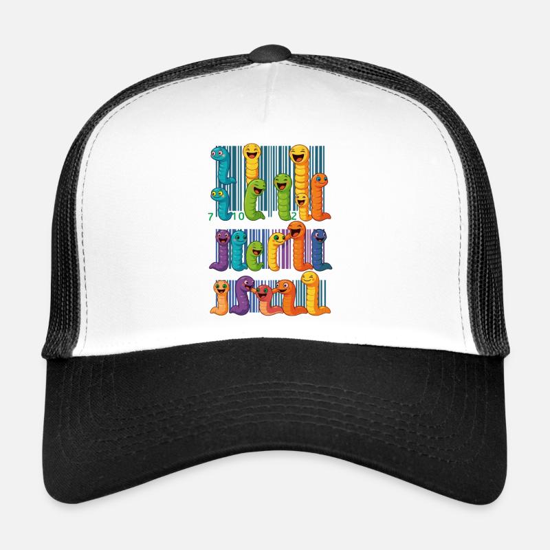 Colorful Worm Barcode Collection Trucker Cap