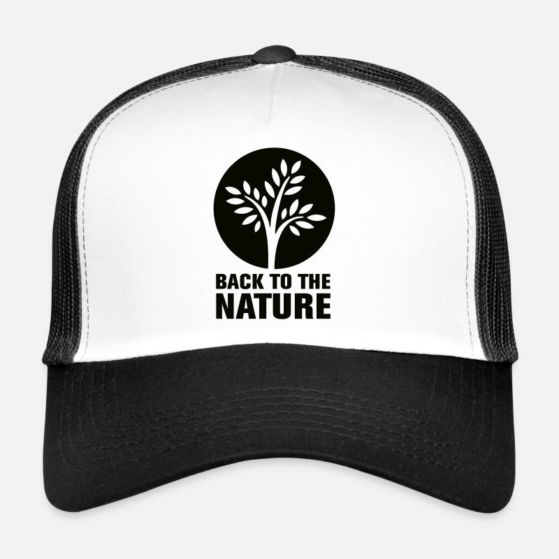 back2nature - Casquette trucker  - blanc/noir