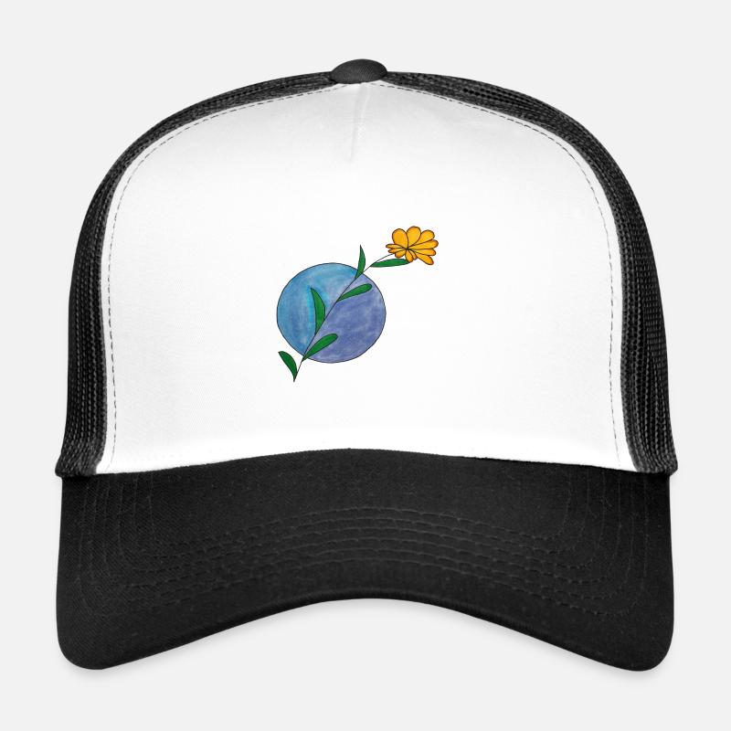 RoundFlower - Trucker Cap - Weiß/Schwarz