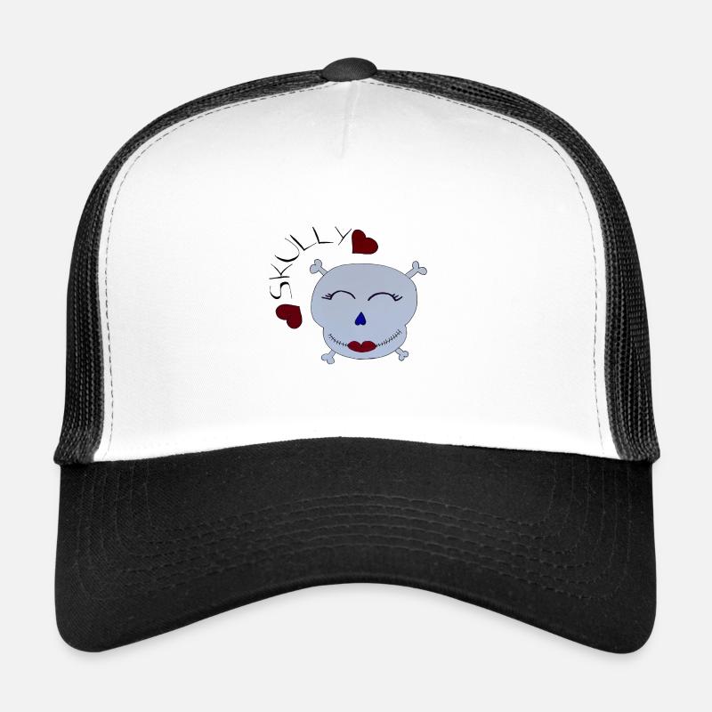 Skully - Trucker Cap - white/black