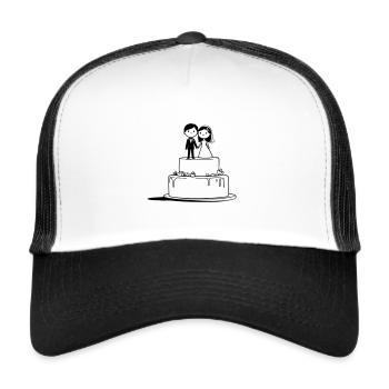 Wedding Cake – Romantic Design - Trucker Cap - white/black - Front