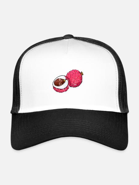 Litchi litchi rétro grunge vintage - Casquette trucker  - blanc/noir - Devant
