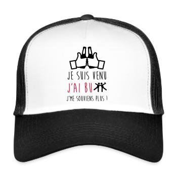 je suis venu - Casquette trucker  - blanc/noir - Devant