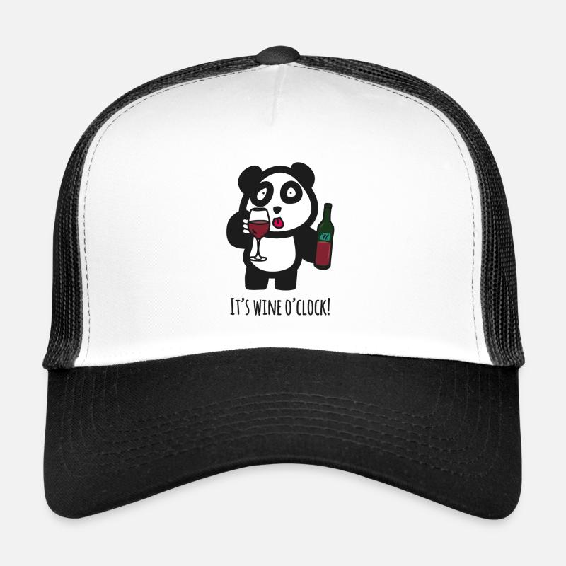 Drinking Panda - It's wine o'clock - time for wine Trucker Cap