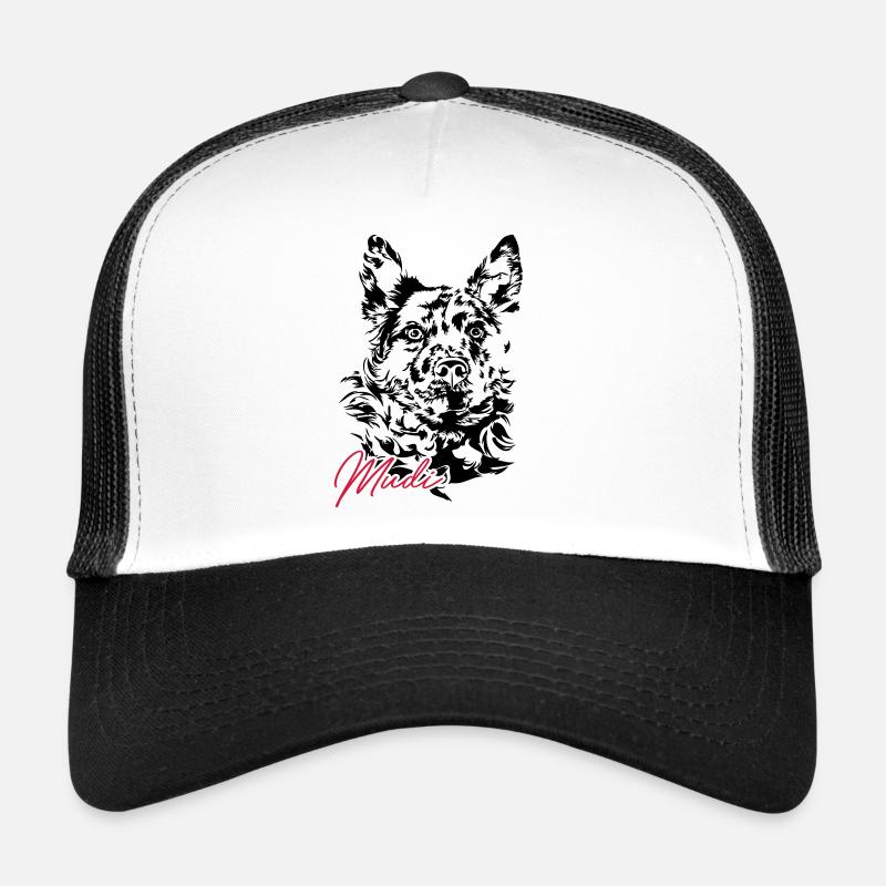 Ungarischer MUDI Hirtenhund Wilsigns Hunde Hund - Trucker Cap - Weiß/Schwarz