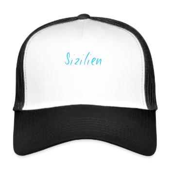 Sizilien - Trucker Cap - Weiß/Schwarz - Vorne