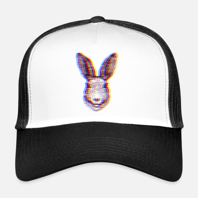 Lapin 3D coloré / Lapin / Lapin / Illustration Casquette trucker 