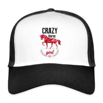 crazy horse girl - Trucker Cap - white/black - Front