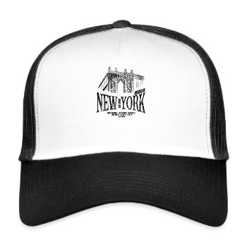New York - Brooklyn Bridge - Trucker Cap - white/black - Front