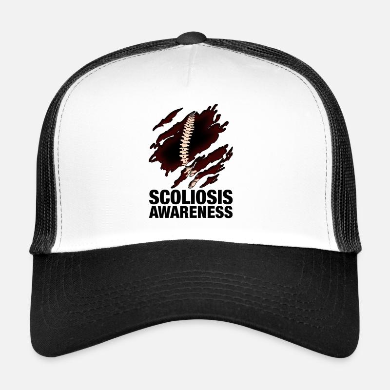 Skoliose-Bewusstsein - Trucker Cap - Weiß/Schwarz