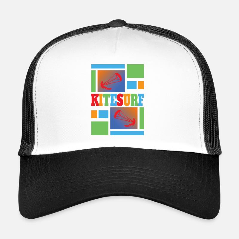 Kitesurf - Kitesurf - Kitesurf - Casquette trucker  - blanc/noir